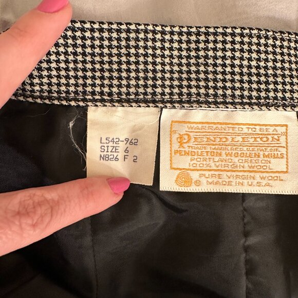 Vintage Pendleton Houndstooth Skirt Size 6 - Picture 5 of 6
